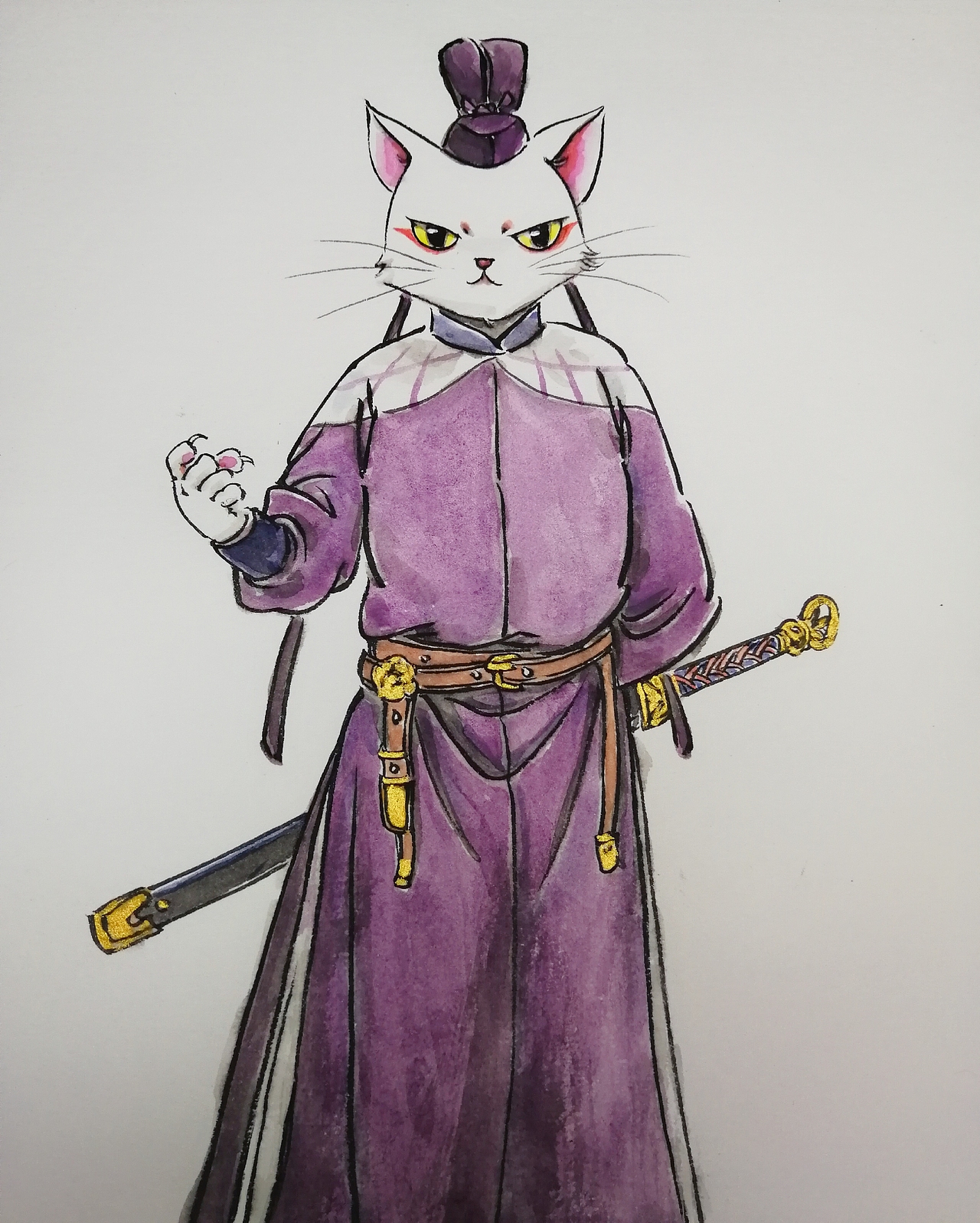 塑新斋潘纪坤手绘古风插画大理寺日志猫爷李饼