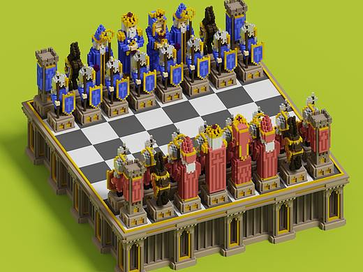 Voxel Art_Chess（個(gè)人主頁(yè)-ZNTY2NjQ1MDg=） - 其他三維 - 站酷設(shè)計(jì)師AndyOntheRun原創(chuàng)素材 - 站酷ZCOOL