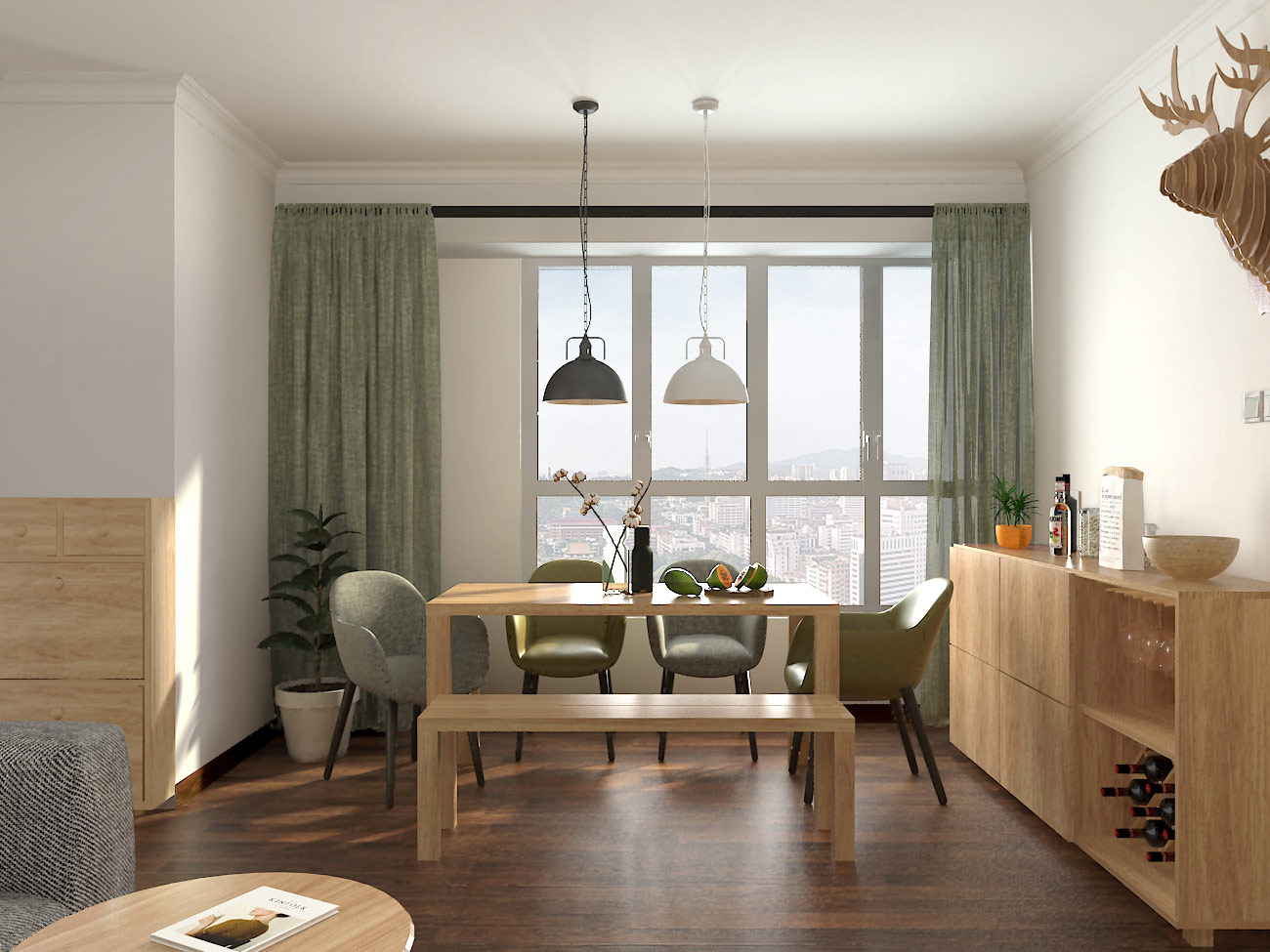 极简北欧混日式舒适宅|空间|室内设计|张美丽效果图 - 原创作品 - 站酷 (ZCOOL)