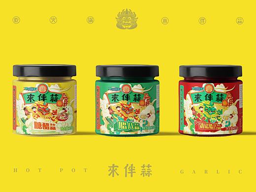 来伴蒜国潮风包装设计