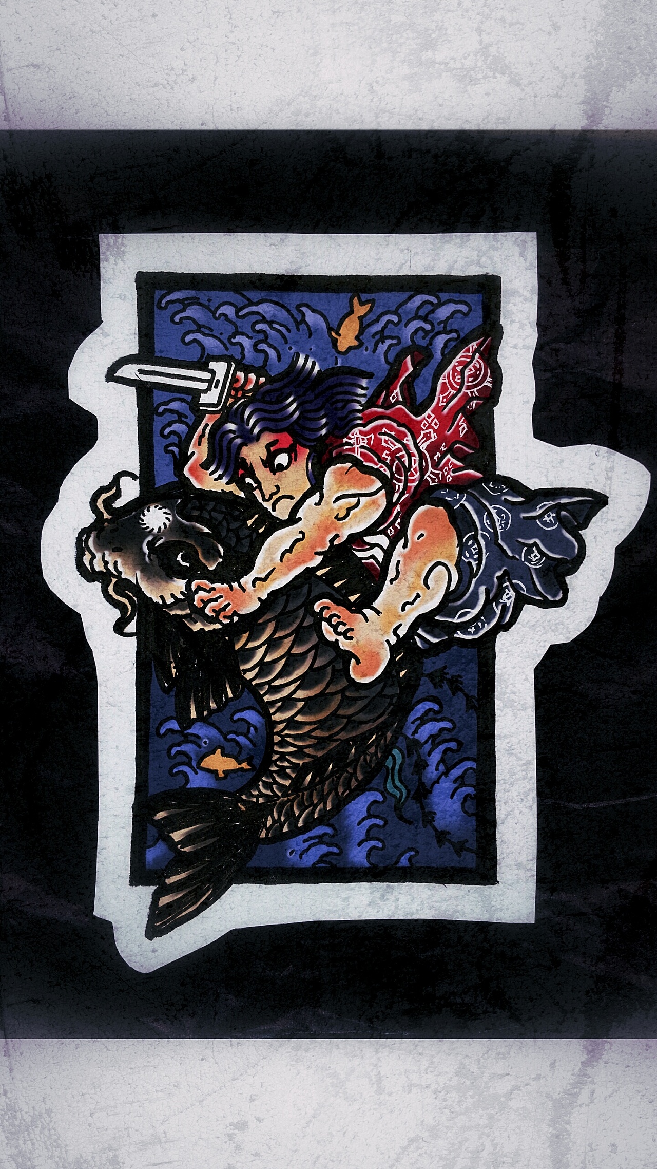 西塔鬼若丸 巨大鲤鱼退治图_暴躁兔儿爷-站酷zcool