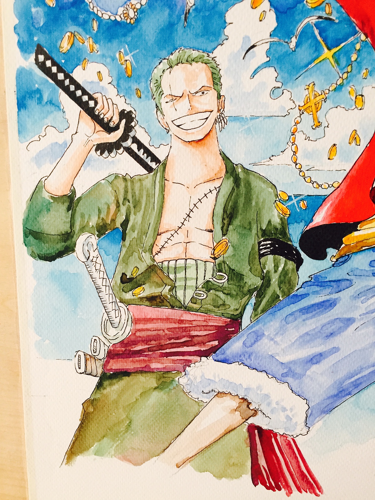 水彩 海贼王