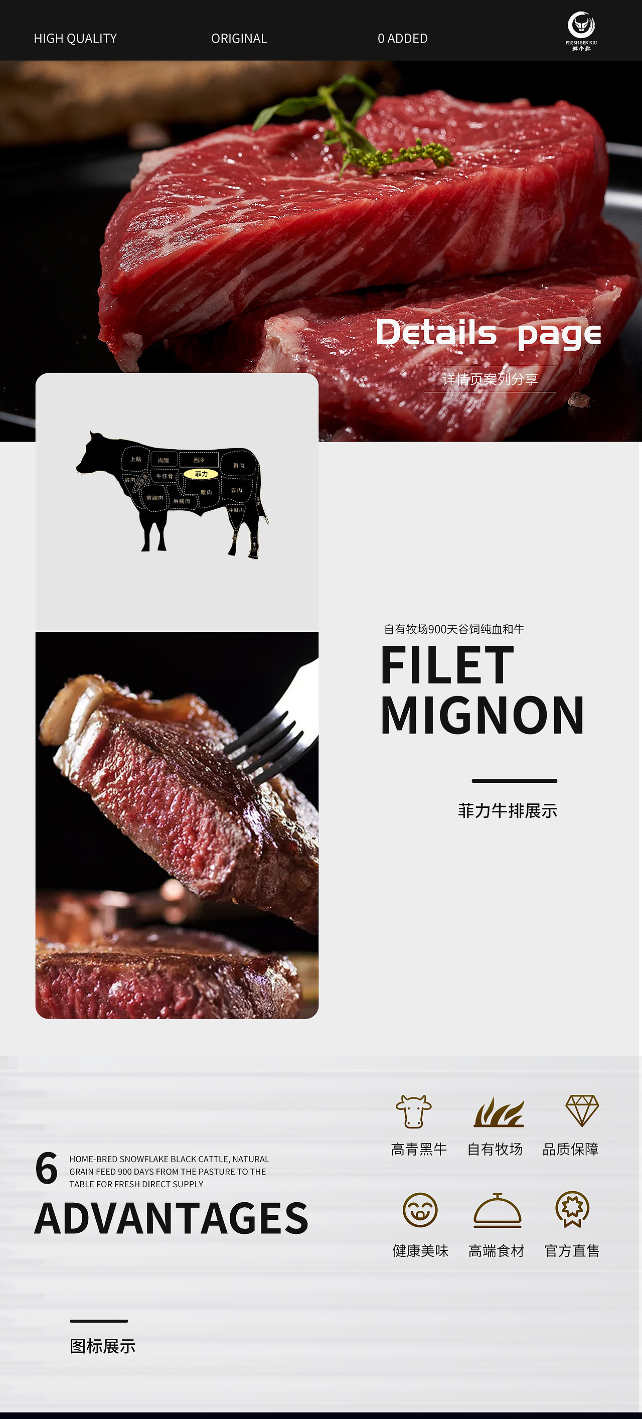 菲力牛排--详情页案列（图ZMzA5NTgwNjM2） - 电商 - 站酷设计师红几绿原创素材 - 站酷ZCOOL