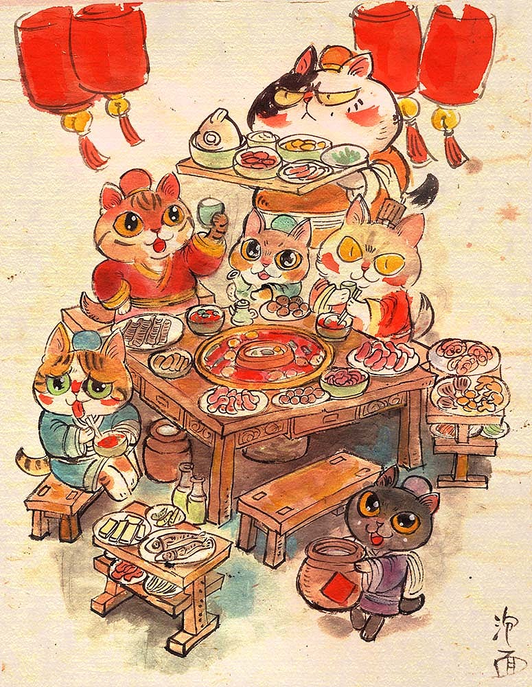 吃吃喝喝最开心（图ZMTQxOTk0MjYw） - 绘画 - 站酷设计师还是一碗泡面原创素材 - 站酷ZCOOL