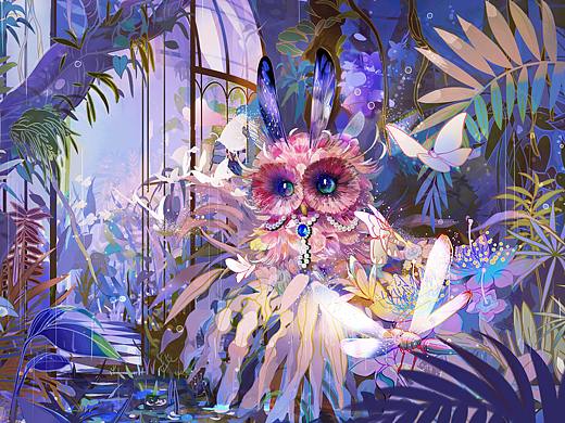 雨——密林花园系列（艺术插画）