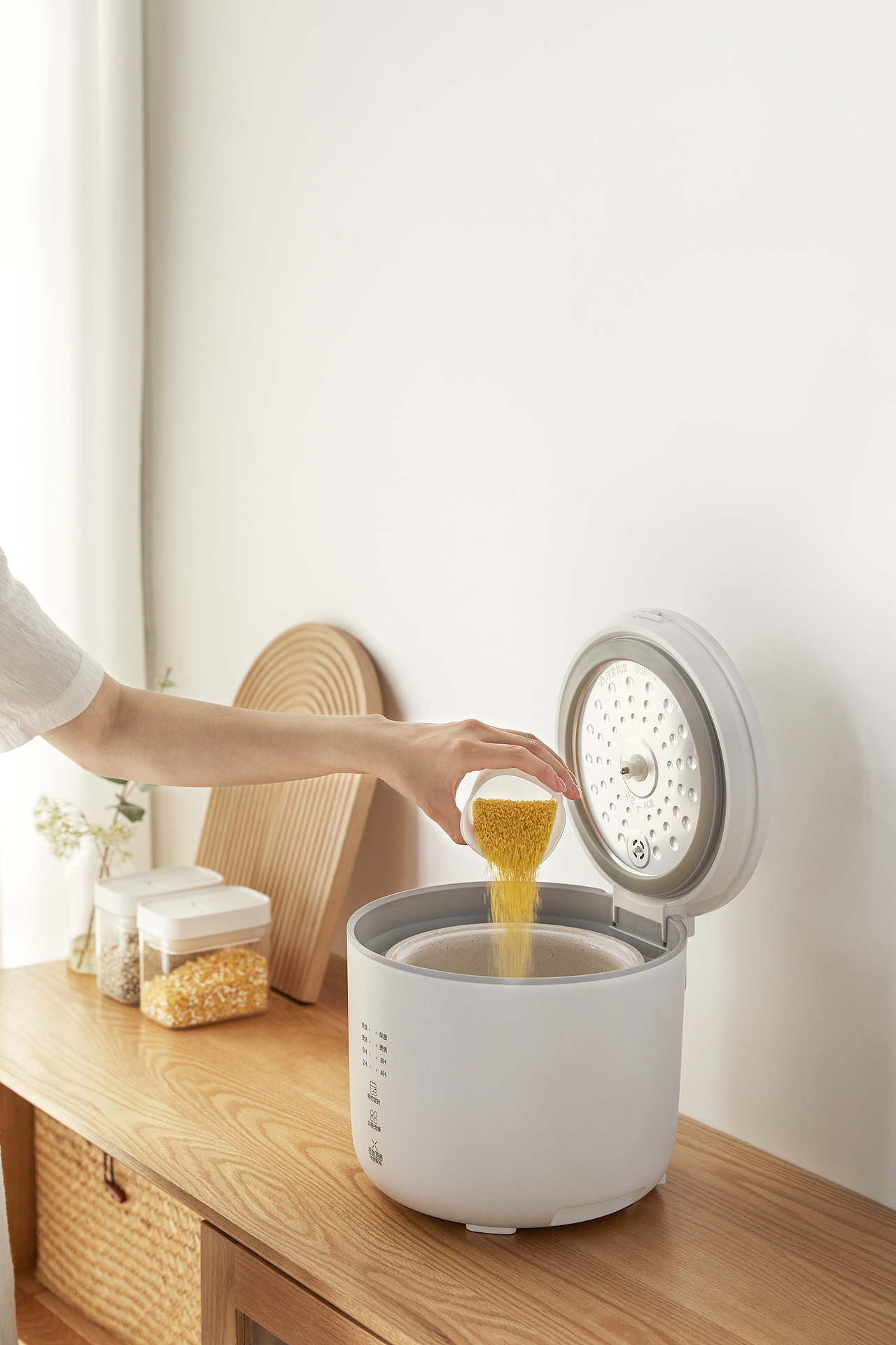 白色电饭煲平面拍摄/详情页制作