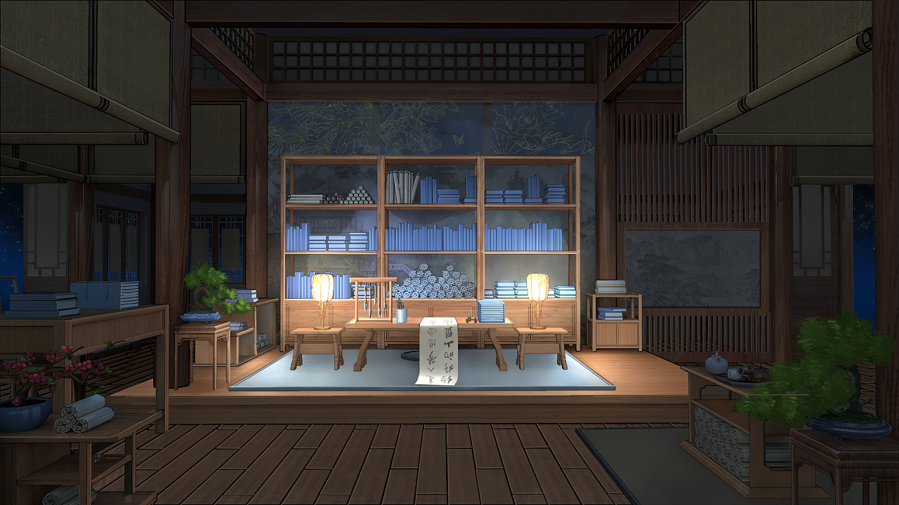 中式书房|插画|商业插画|安安然鸭 - 原创作品 - 站酷 (zcool)