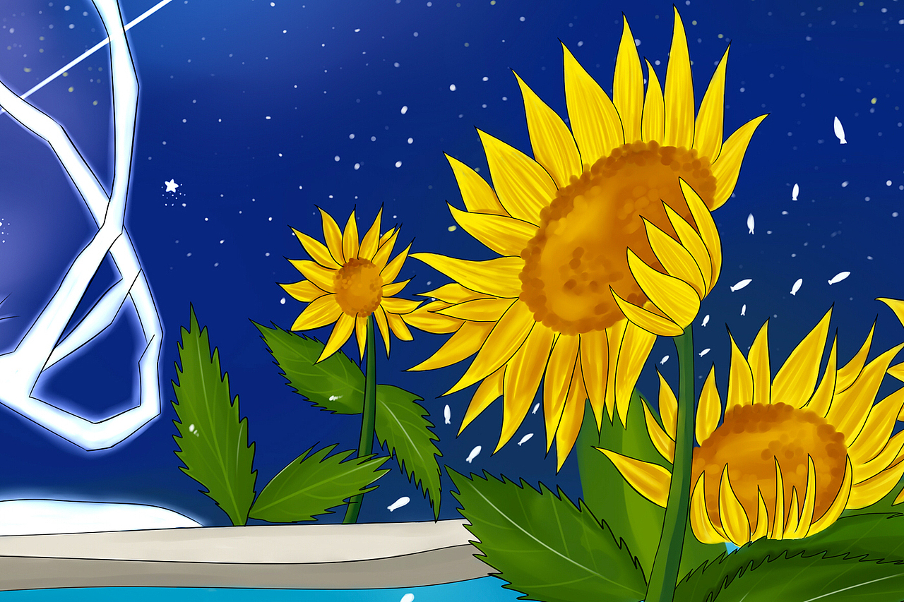 follizoo向日葵花海|插画|商业插画|喵喵喵喵唔_原创作品-站酷zcool