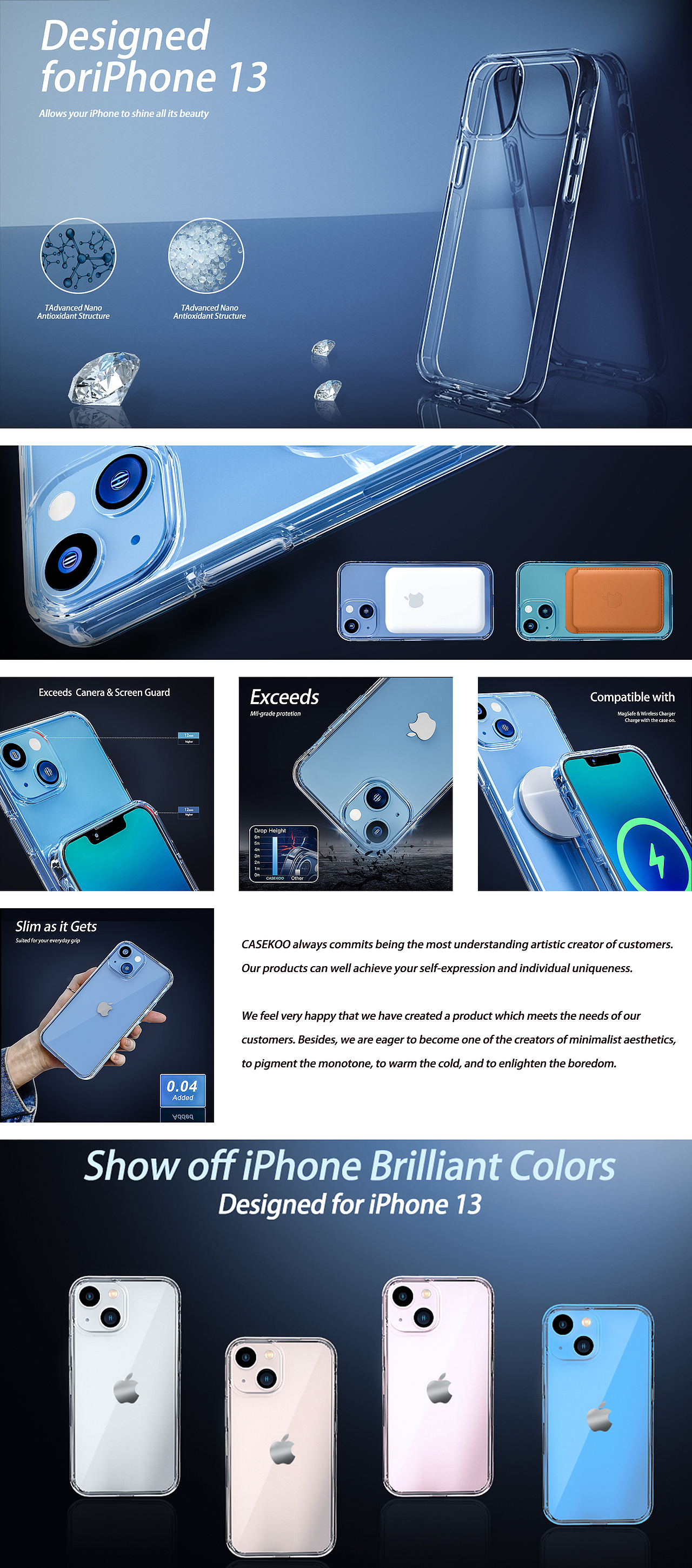 【亚马逊】透明手机壳A+/主图