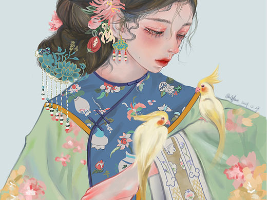 临摹gua老师作品 凤仙小姐