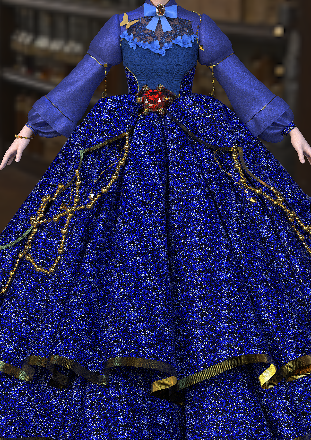 [CLO3D × MD]蓝色妖姬