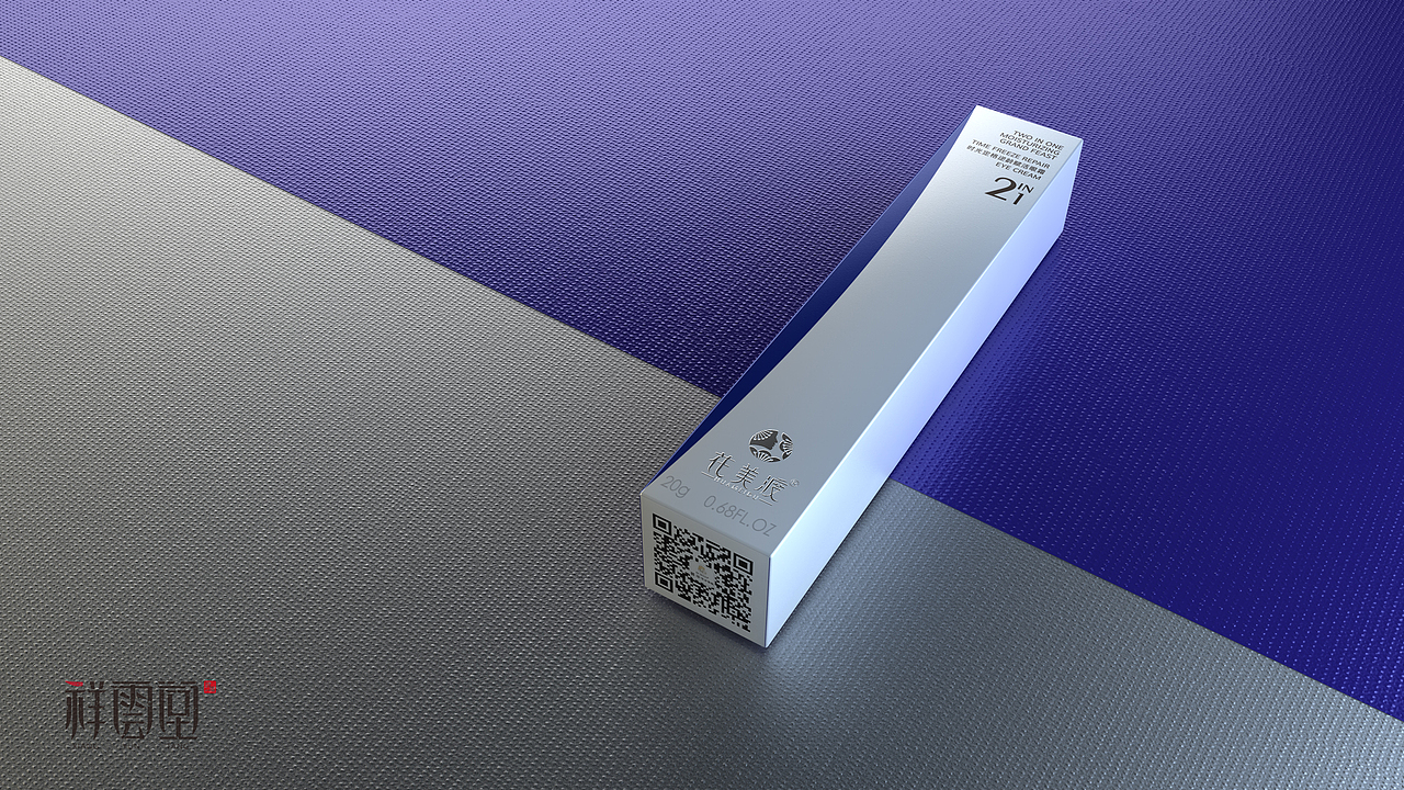 化妆品包装设计 纯美传奇眼霜包装 花美渡滚珠眼霜包装