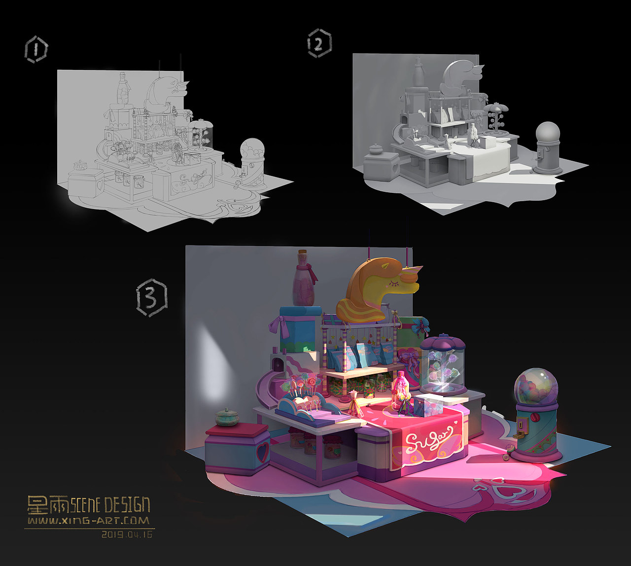星雨场景班学员物件摆放作业选登