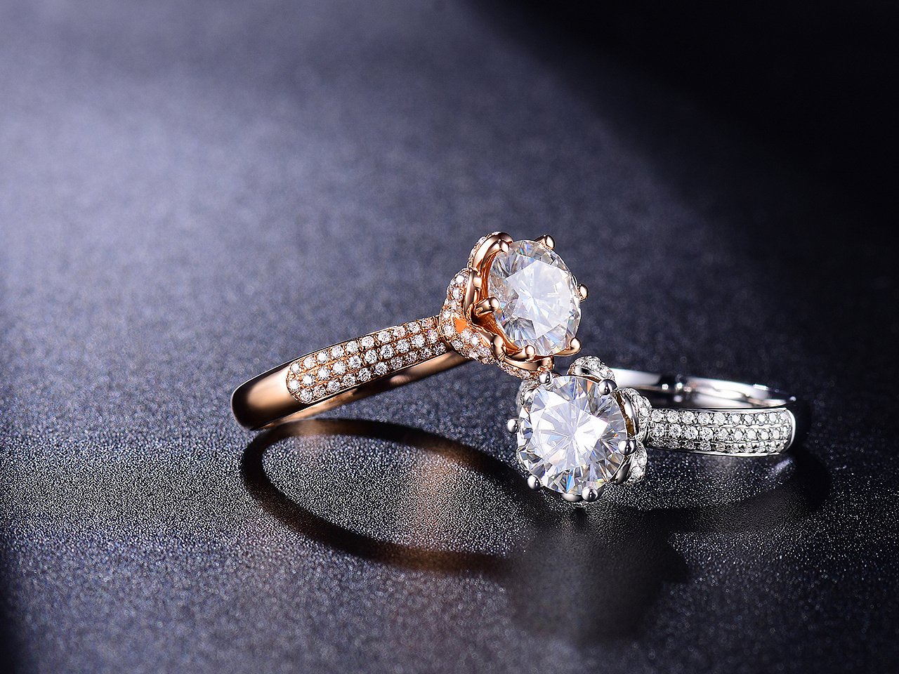 珠宝拍摄修图莫桑石莫桑钻戒指场景图