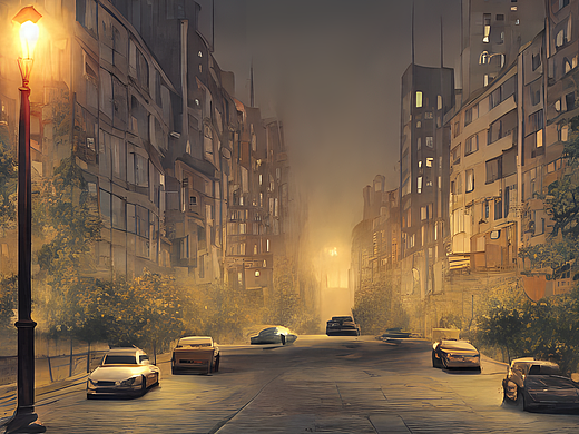 #AI创作实验室#老街夜景