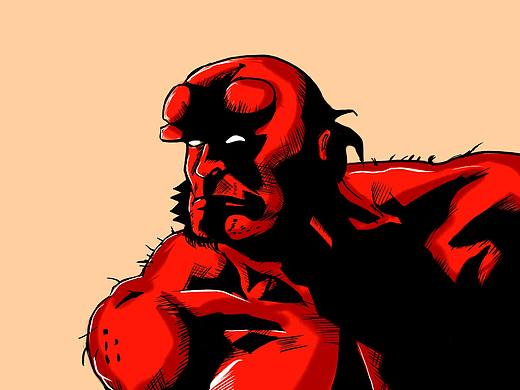 Hellboy（個(gè)人主頁-ZNDEwMzU5NTI=） - 新銳潮流插畫 - 站酷設(shè)計(jì)師阿森Aysen原創(chuàng)素材 - 站酷ZCOOL