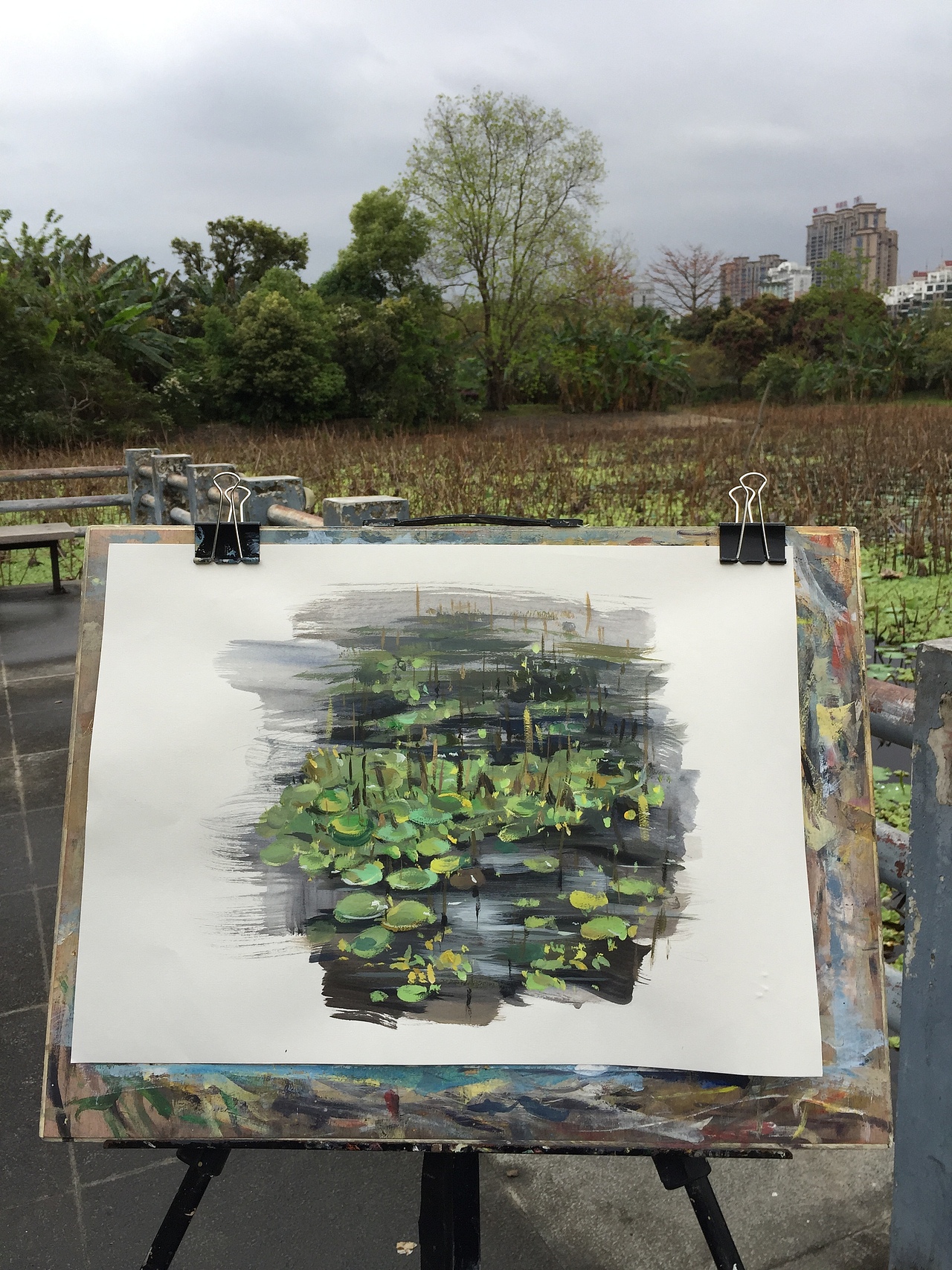 荷塘写生（图ZMTkyNDI1MzUy） - 绘画 - 站酷设计师Jerry田野原创素材 - 站酷ZCOOL