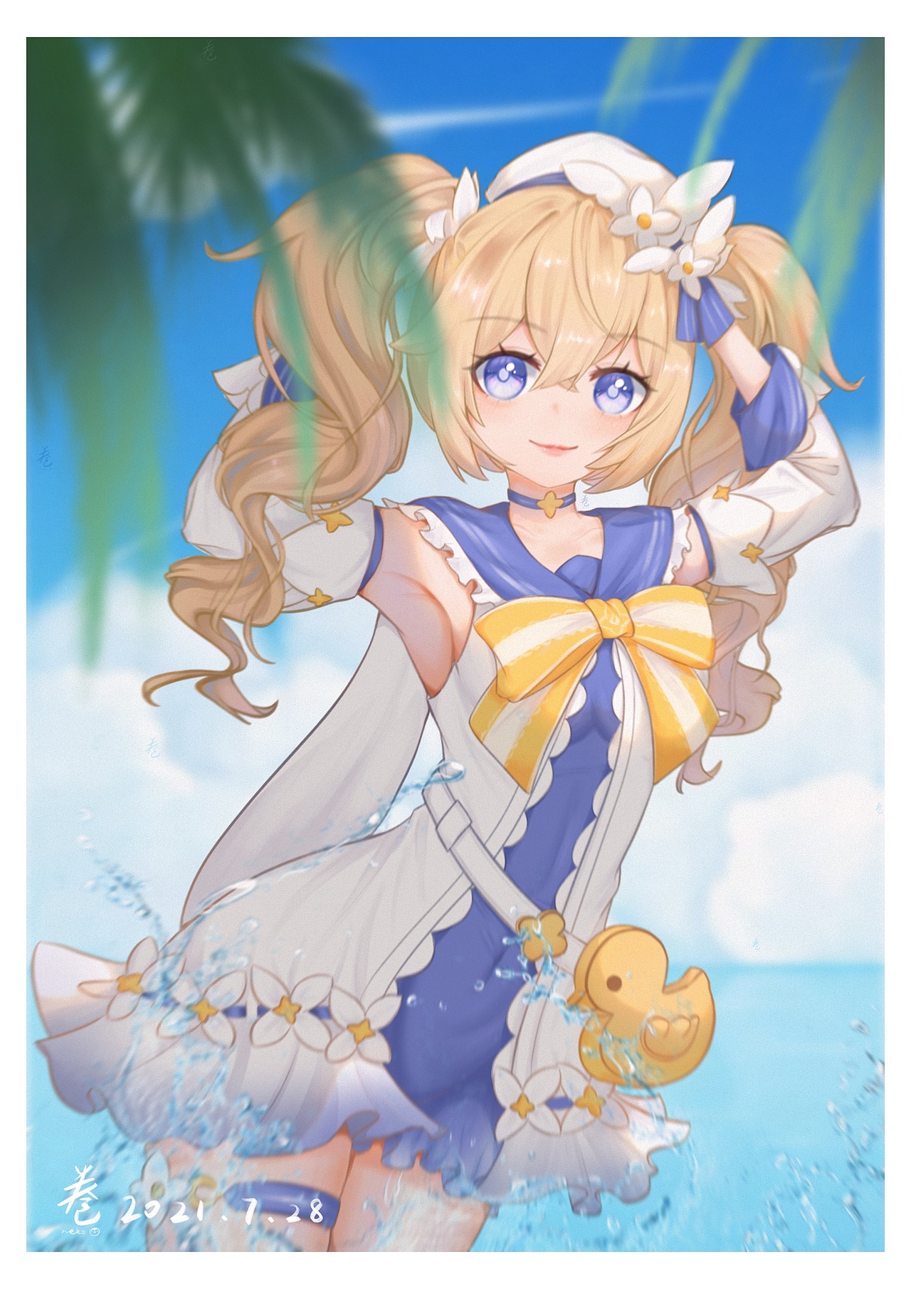 原神芭芭拉泳装（图ZMjY0ODY2MjA0） - 创作习作 - 站酷设计师画画的卷卷子原创素材 - 站酷ZCOOL