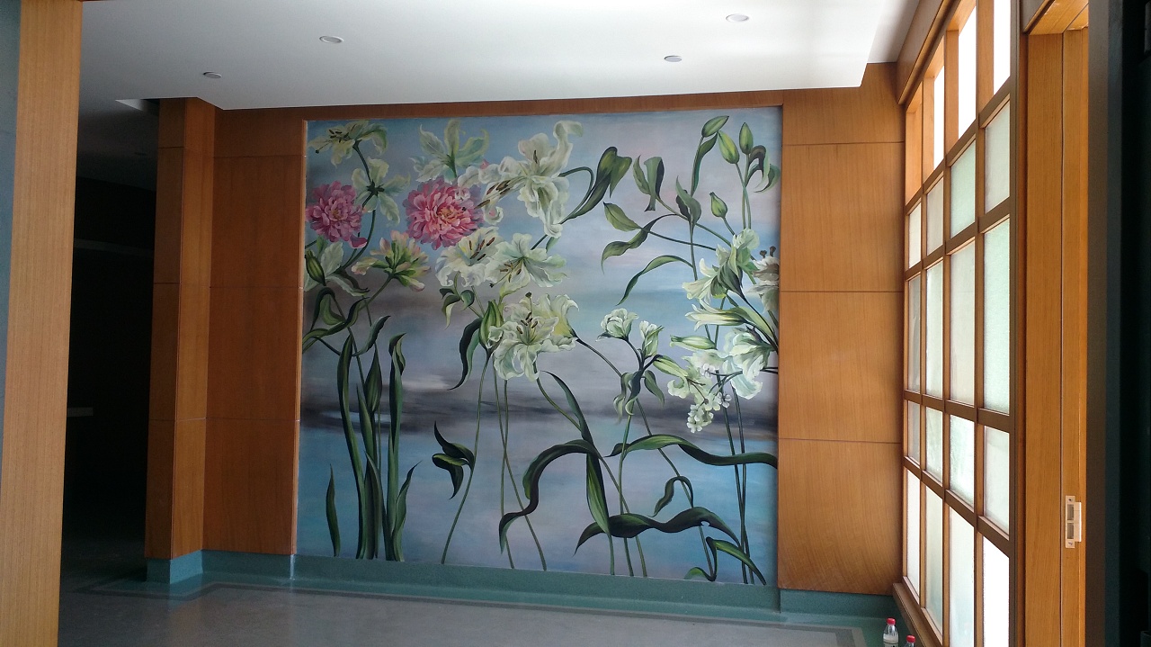 酒店酒吧壁画墙体彩绘