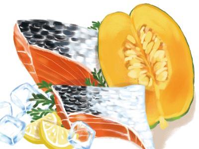 肉类鱼类插画