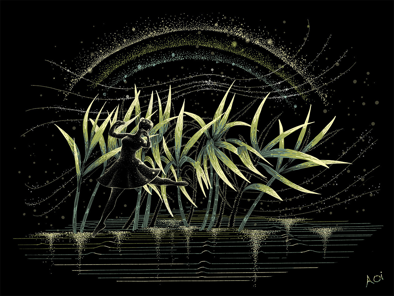 甘蔗田 · Sugercane 点画（图ZMTE1NjM1NDMy） - 创作习作 - 站酷设计师热情的葵葵原创素材 - 站酷ZCOOL