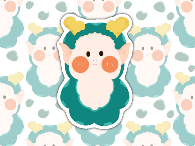 卡通小龙图案IP形象设计