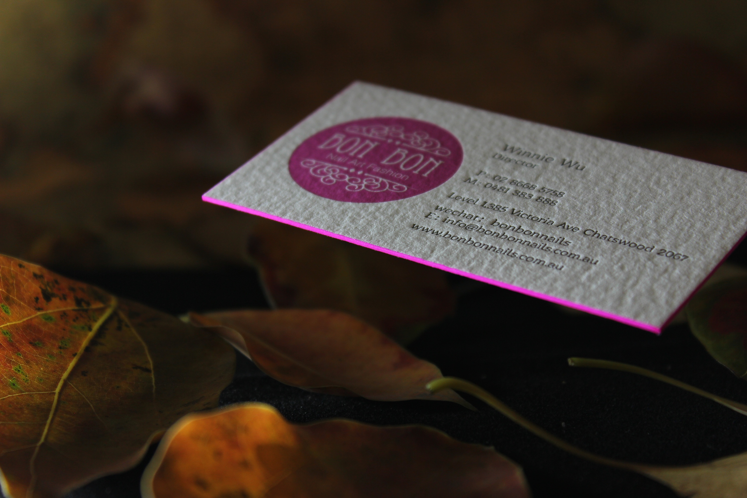 letterpress凸版印刷的一组名片