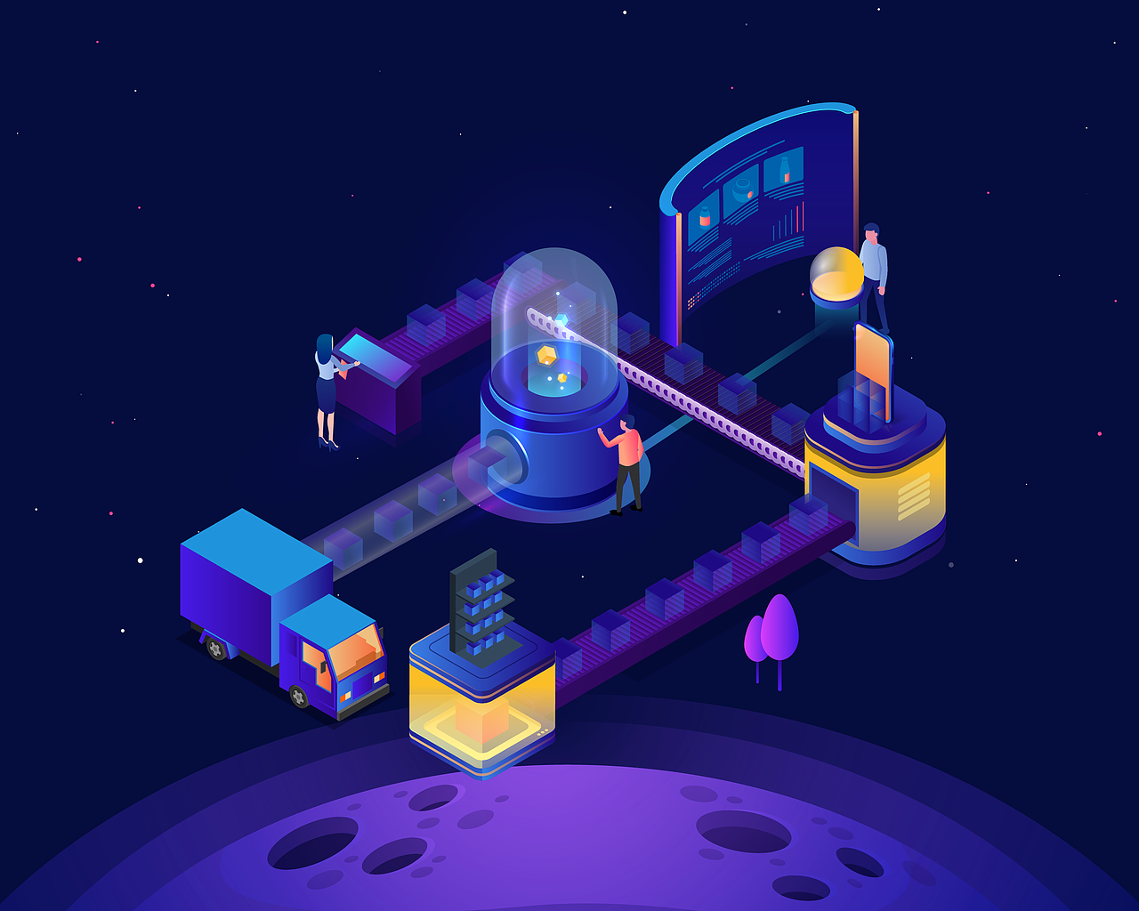 2.5D项目插画作品（二）（图ZMTk3NDc5ODAw） - 商业插画 - 站酷设计师六悠悠原创素材 - 站酷ZCOOL