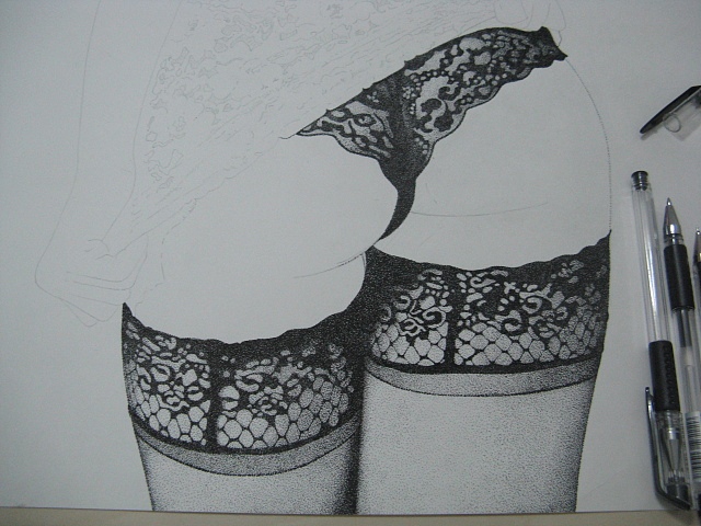 楚歌钢笔画-魅影(点画)55*40cm(图ZMTg5NTY1NjQ=) - 绘画 - 站酷设计师楚歌76原创素材 - 站酷ZCOOL