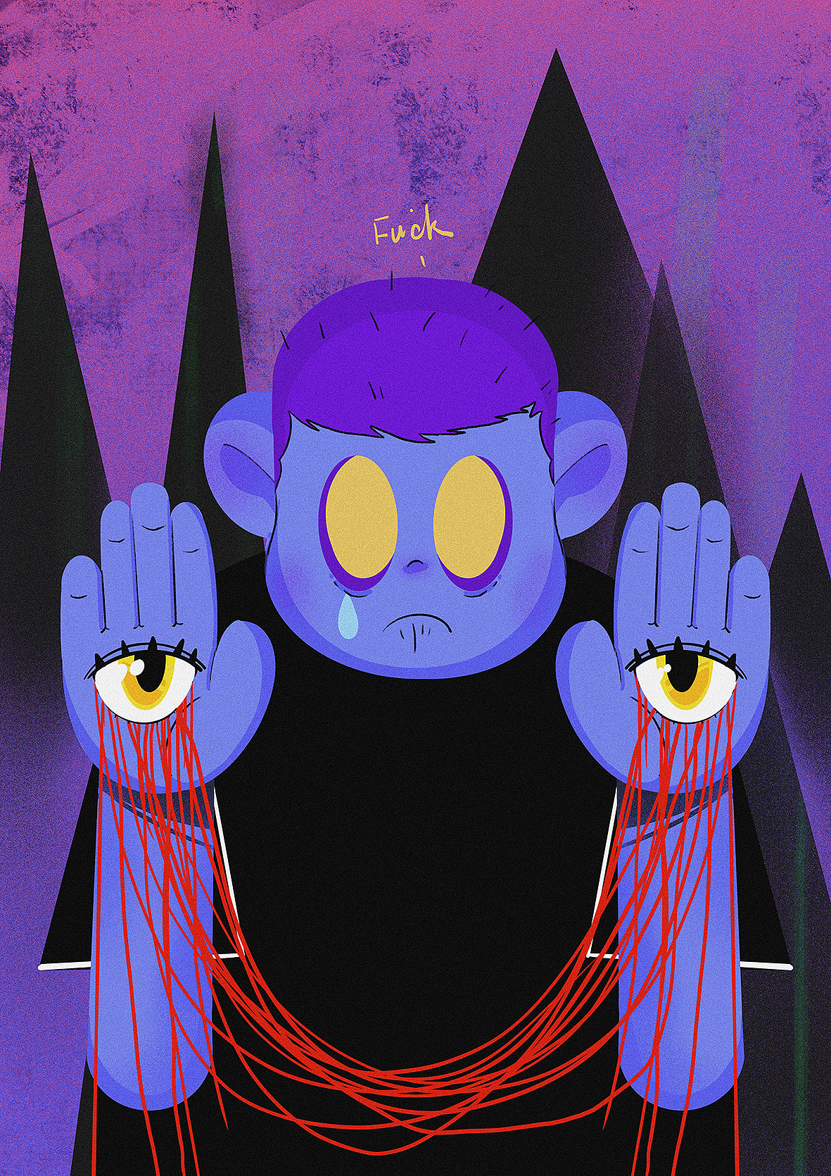 紫色男孩 | CHERISH TEARS（图ZMjMxNDg4OTAw） - 新锐潮流插画 - 站酷设计师ZHWE973原创素材 - 站酷ZCOOL