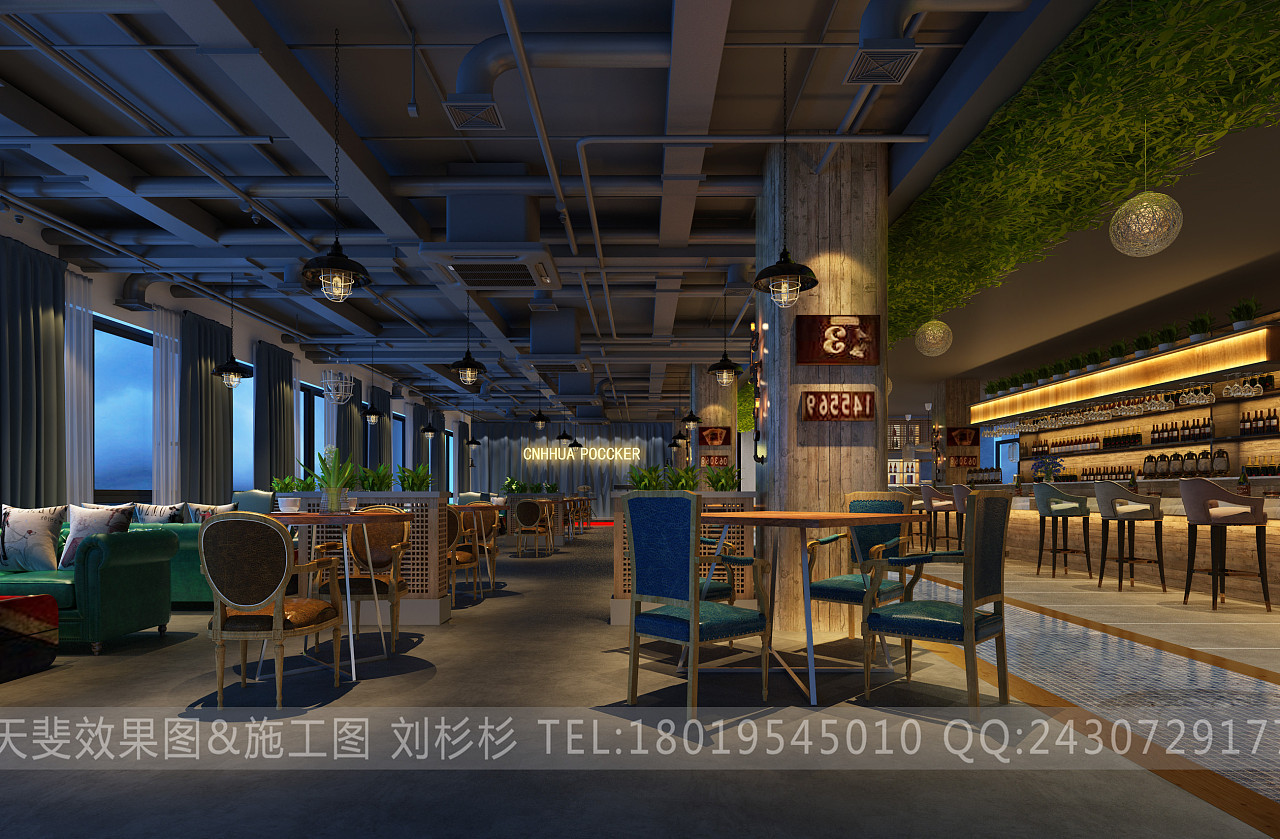 酒吧|空间|家装设计|天斐效果图刘杉杉 - 原创作品 - 站酷 (zcool)