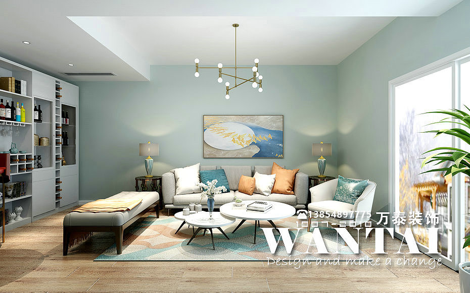 260㎡新中式风格别墅装修|泰安国悦府别墅装修效果图