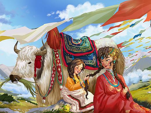 藏族人物插画