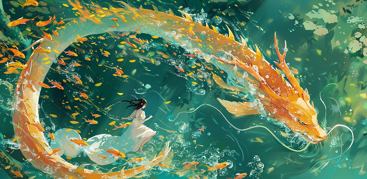 MJ绘画|水墨龙🐉