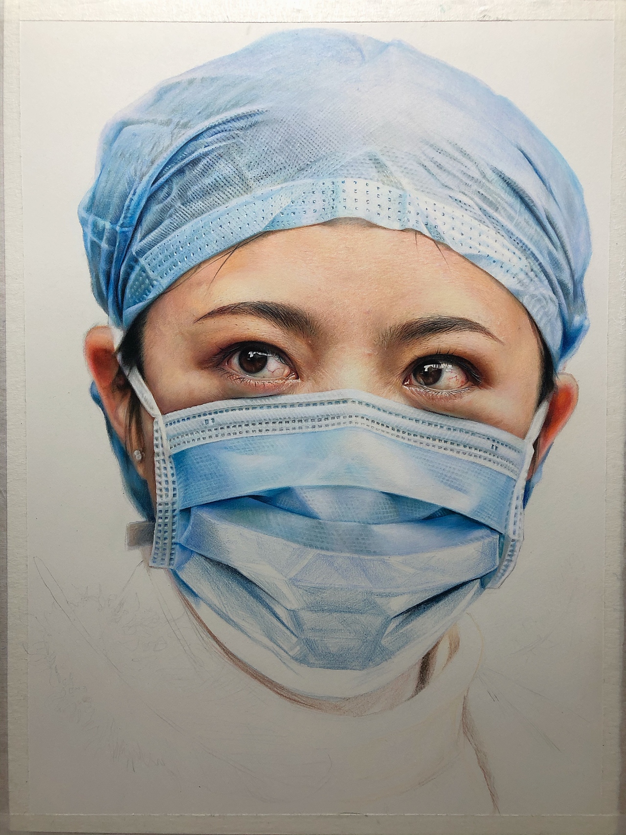 彩铅百人同绘作品《天使》