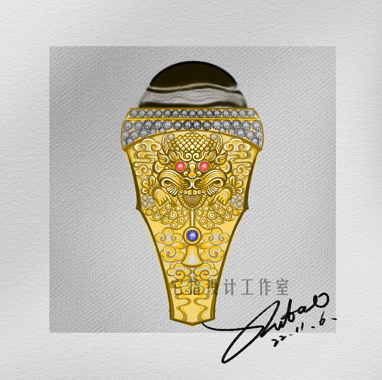 藏传天珠男戒（图ZMzIyNDE3ODk2） - 首饰设计 - 站酷设计师許TAO原创素材 - 站酷ZCOOL