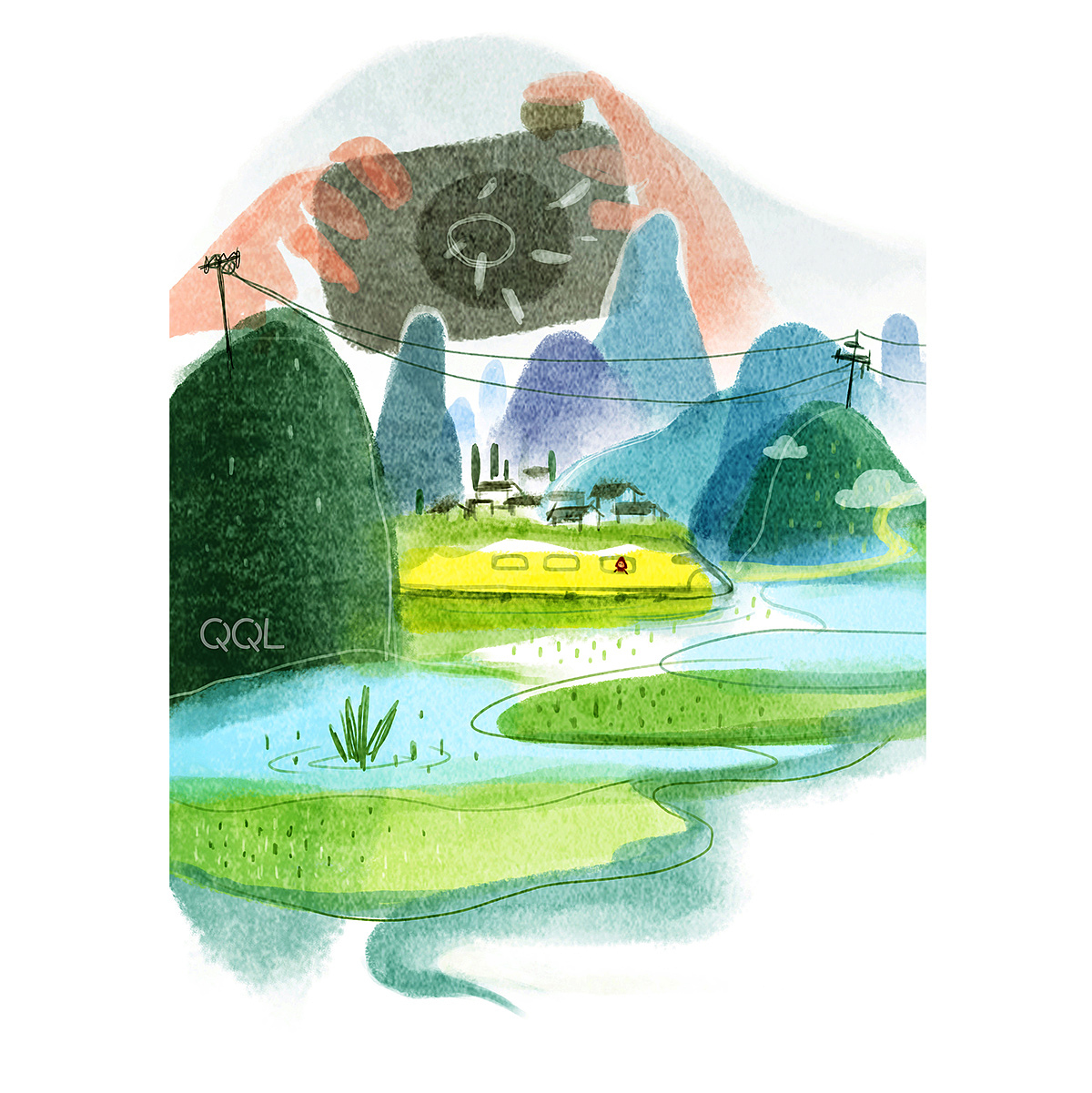 我画中的黄姚-美丽桂林（图ZNjMxNTYxNDQ=） - 艺术插画 - 站酷设计师丸子1015原创素材 - 站酷ZCOOL