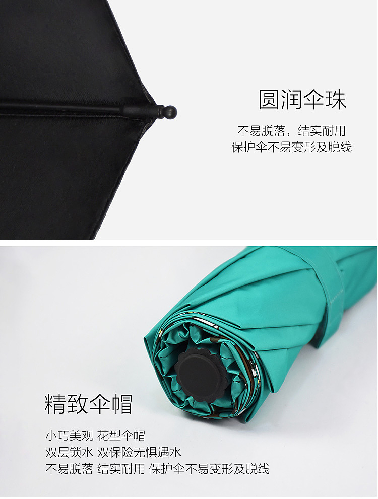 绿色布朗熊黑胶伞