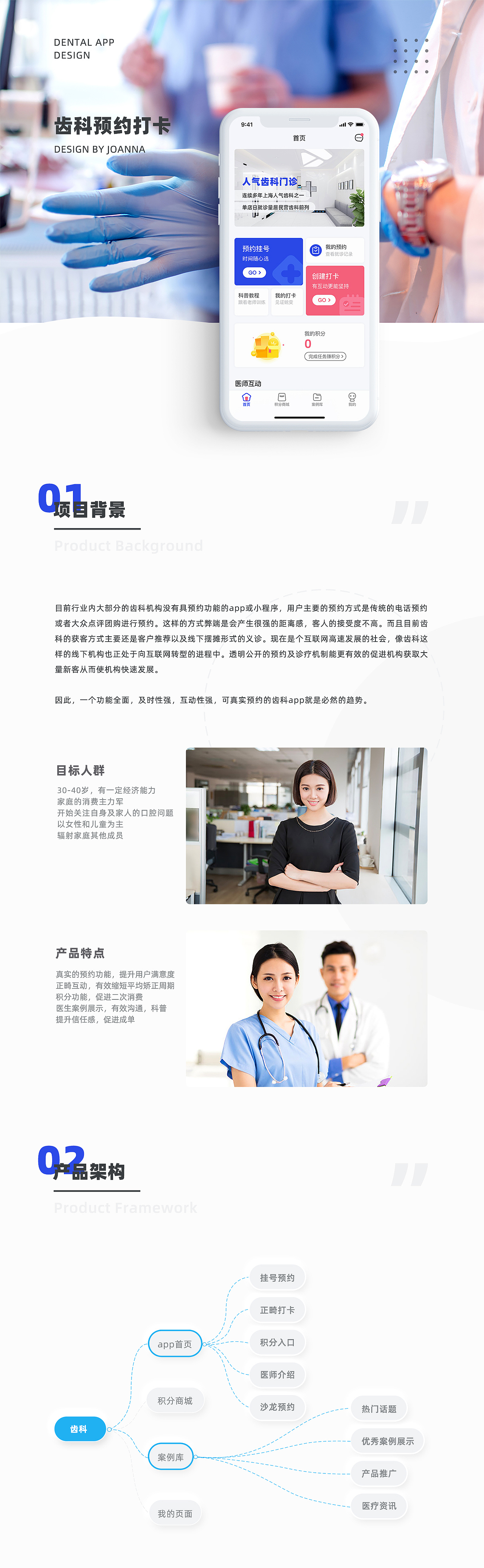 齿科机构预约打卡app（图ZMjEzMzA1NDIw） - APP界面 - 站酷设计师Besjoa乔安娜原创素材 - 站酷ZCOOL