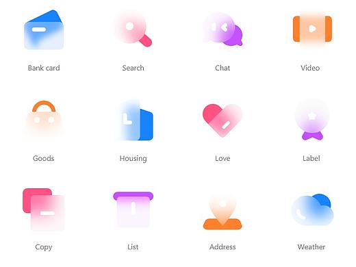 毛玻璃磨砂风格图标