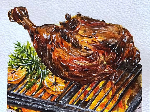 写生第三张，烤鸡腿