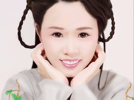 转手绘-同事的古装照转手绘
