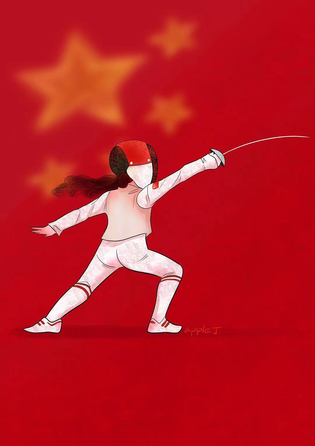 原创/中国队9899奥运会|插画|创作习作|apple丁 - 原创作品