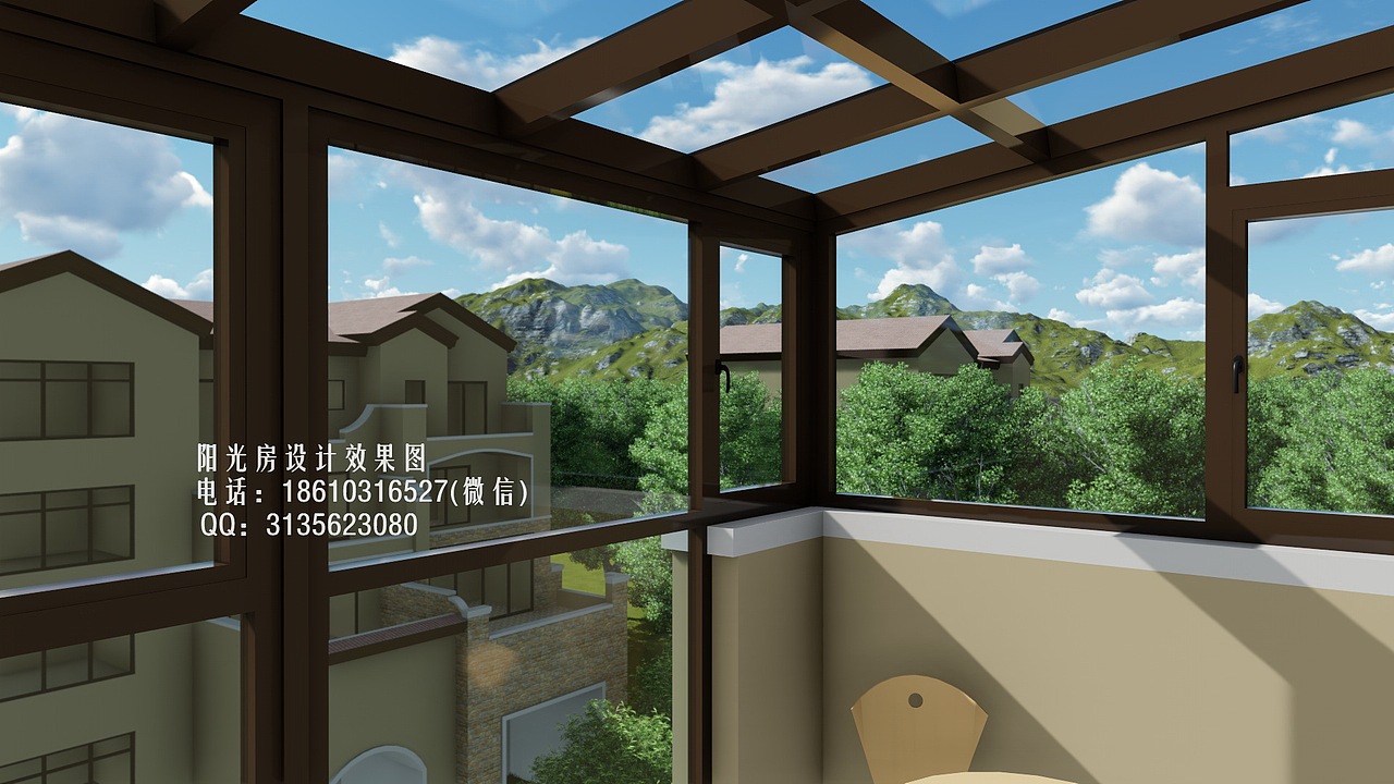 D9113露台阳光房设计效果图