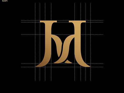 H字母高端会所LOGO原创设计海上会社黑金logo标志