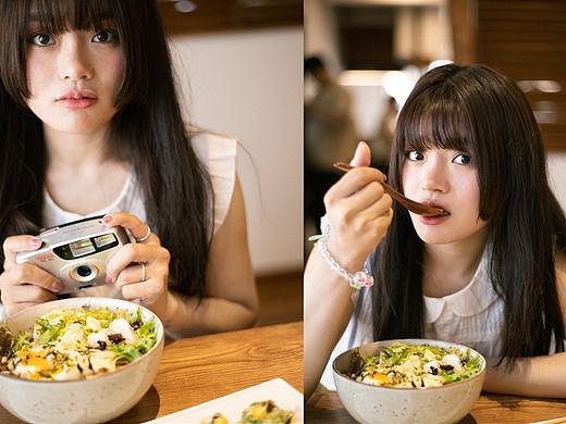 一起吃饭的漂亮姐姐