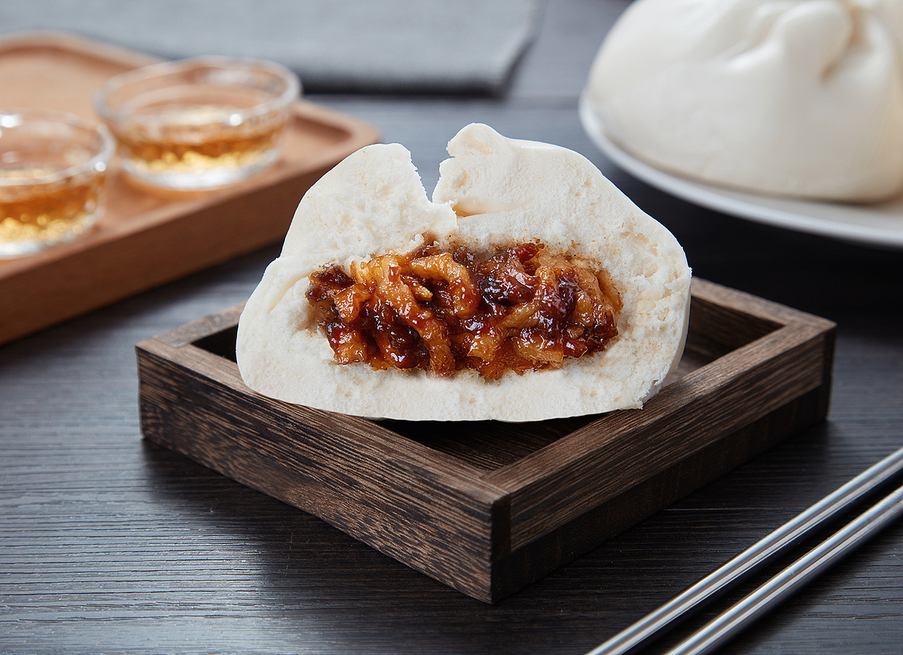 港式叉烧包广式早茶点心早餐速冻食品拍摄影拓文化