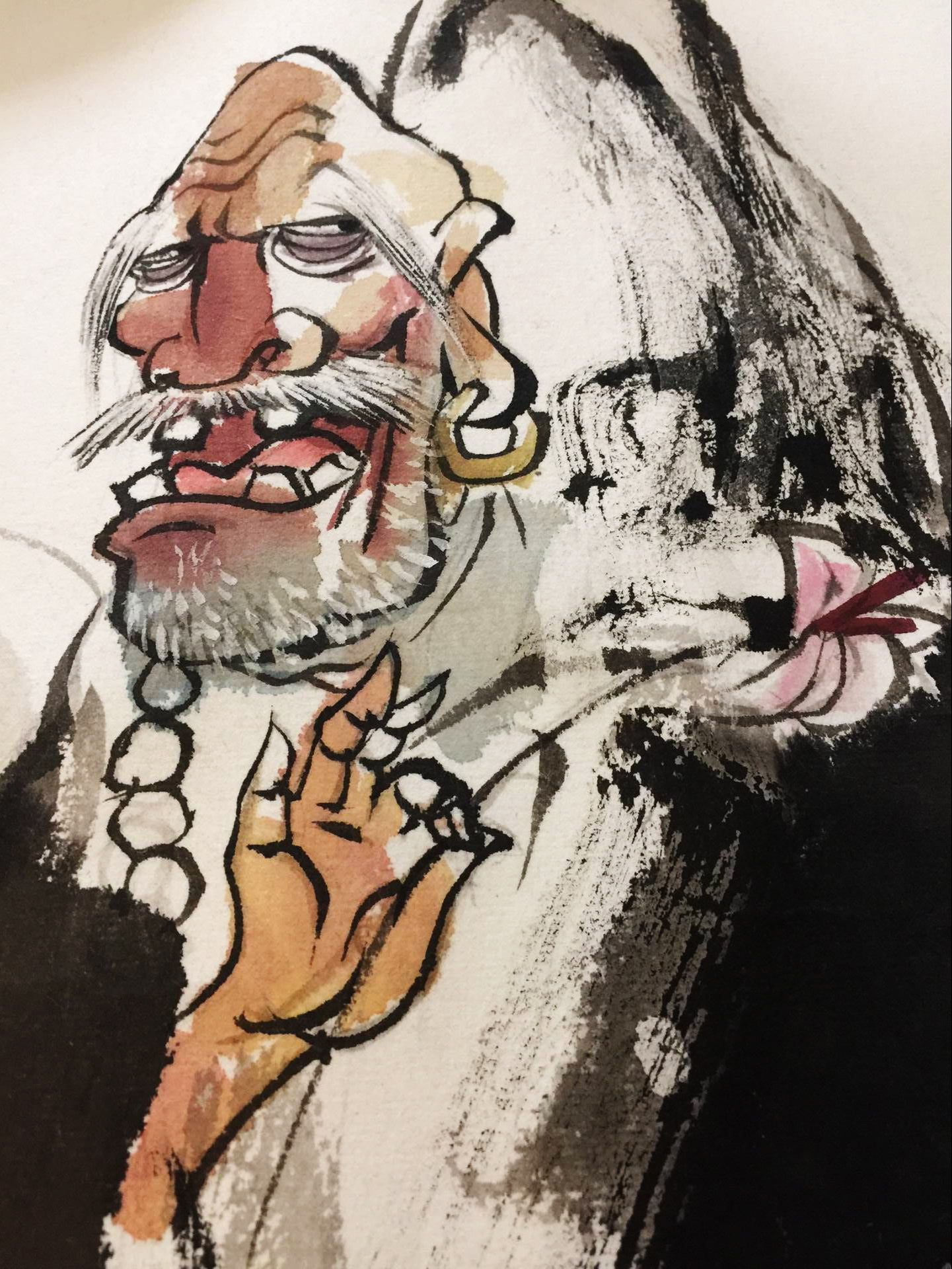 山里老和尚|纯艺术|国画|柒先森 - 原创作品 - 站酷 (zcool)