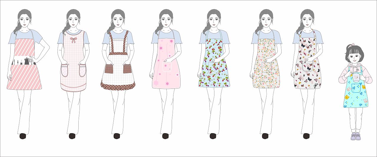 线绘围裙模特（图ZMTI5NzkyNzky） - 包装 - 站酷设计师吃不完的桃子原创素材 - 站酷ZCOOL