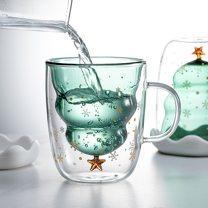 星愿圣诞杯 | 双层圣诞玻璃杯 杯子摄影 圣诞节礼物